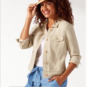 Tommy Bahama Two Palms Linen Raw-Edge Jacket